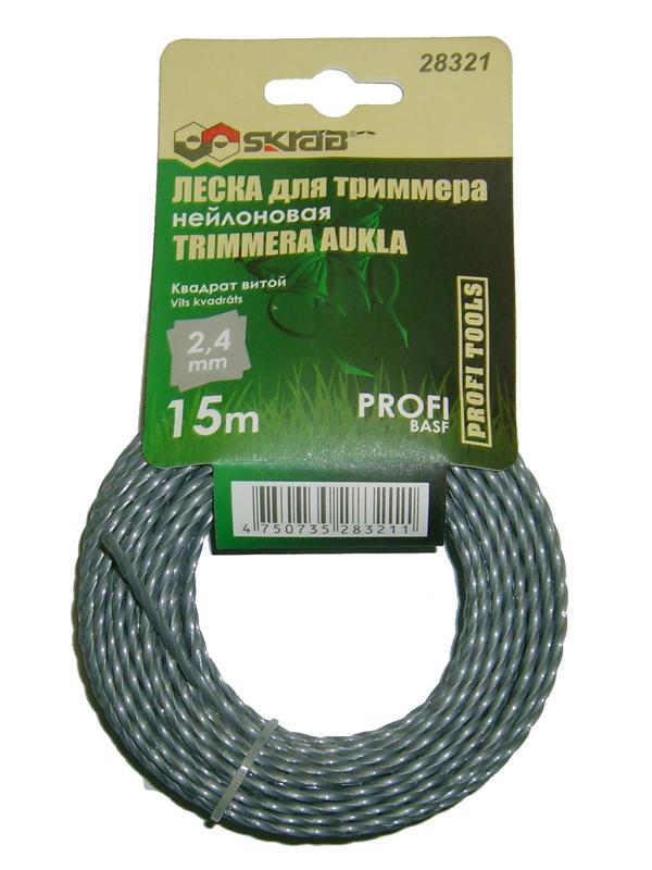 Леска для триммера 3,0мм*15м ВИТАЯ/СЕРАЯ ПРОФИ