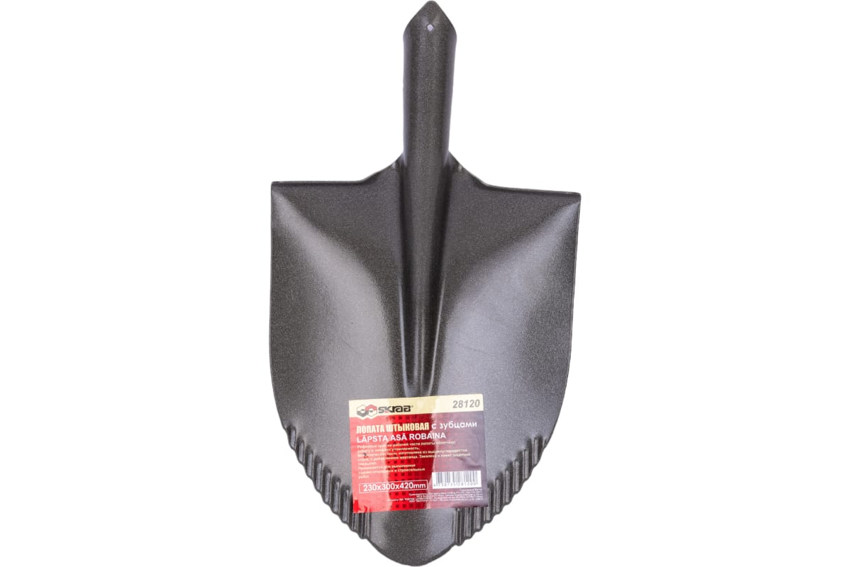 Лопата штыковая Skrab 28120 с зубцами без черенка, 230 х 300 х 420 мм.