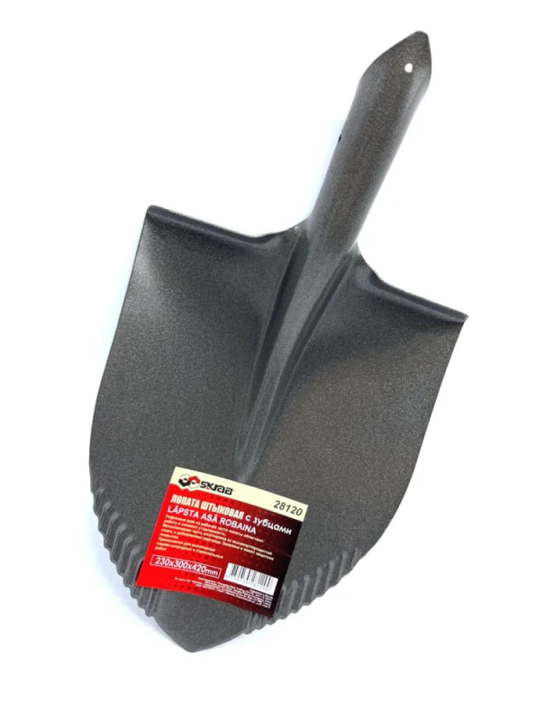 Лопата штыковая Skrab 28120 с зубцами без черенка, 230 х 300 х 420 мм.