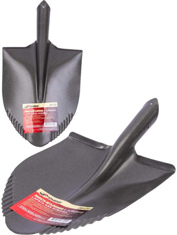 Лопата штыковая Skrab 28120 с зубцами без черенка, 230 х 300 х 420 мм.