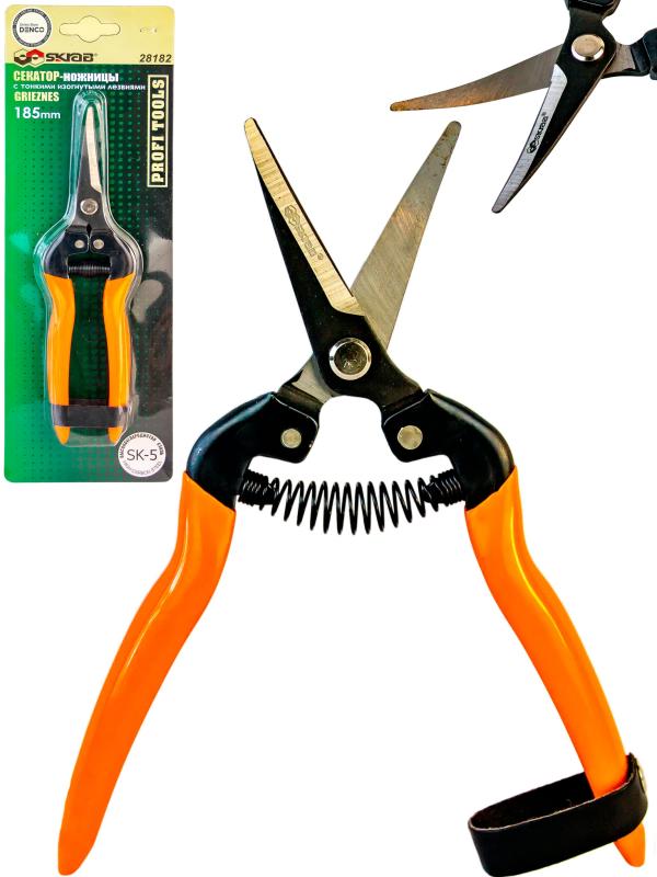 Секатор-ножницы Skrab 28182 садовый с тонкими изогнутыми лезвиями 185 мм. SK5