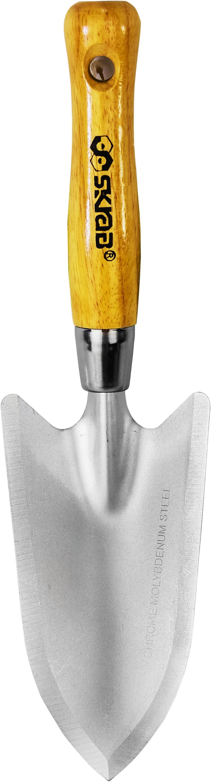 Совок посадочный Skrab 28081 широкий, с деревянной ручкой / 295 мм.