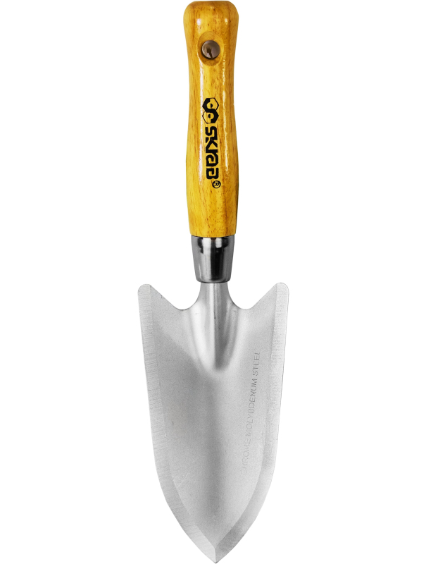 Совок посадочный Skrab 28081 широкий, с деревянной ручкой / 295 мм.