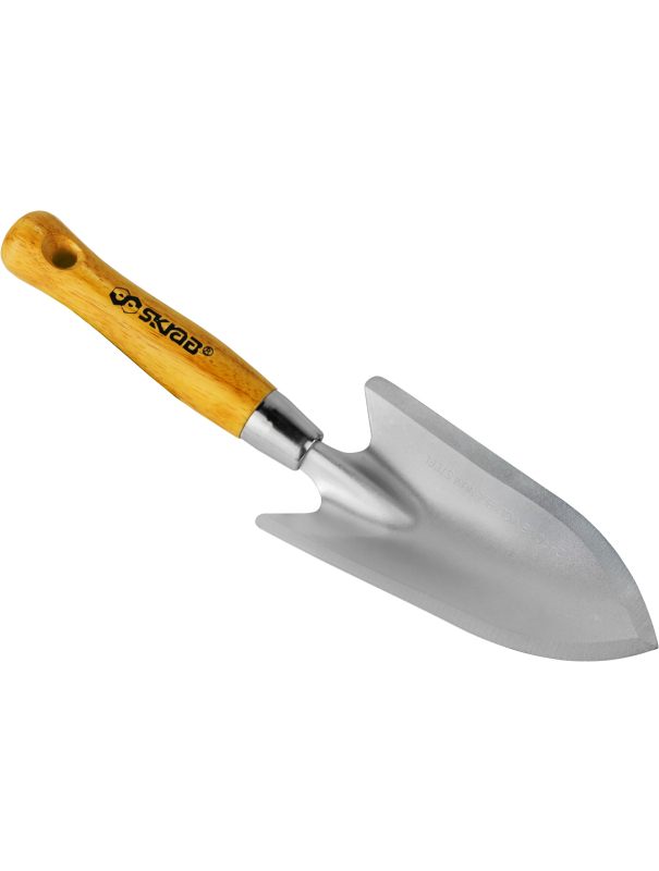 Совок посадочный Skrab 28081 широкий, с деревянной ручкой / 295 мм.