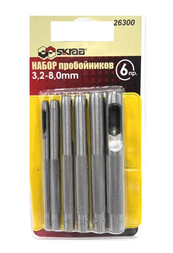 Набор пробойников Skrab 26300 3,2-8,0 мм / 6 шт.