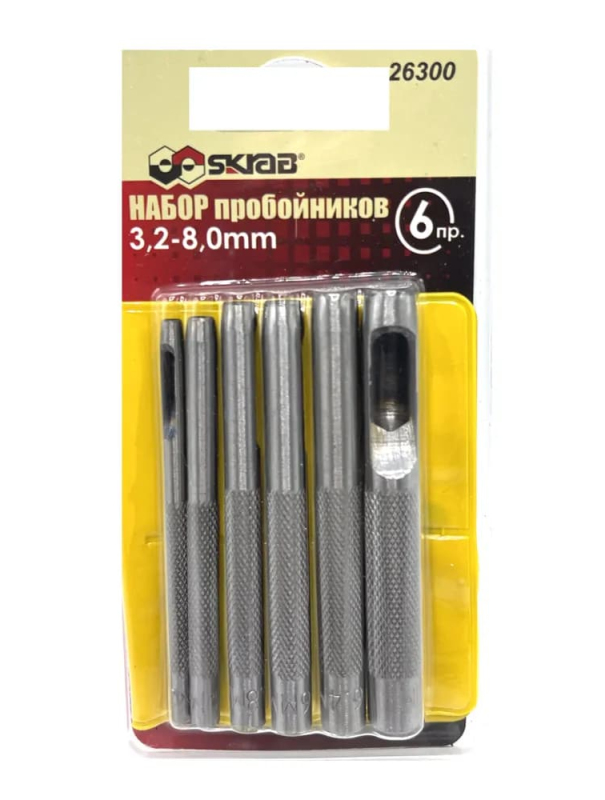 Набор пробойников Skrab 26300 3,2-8,0 мм / 6 шт.
