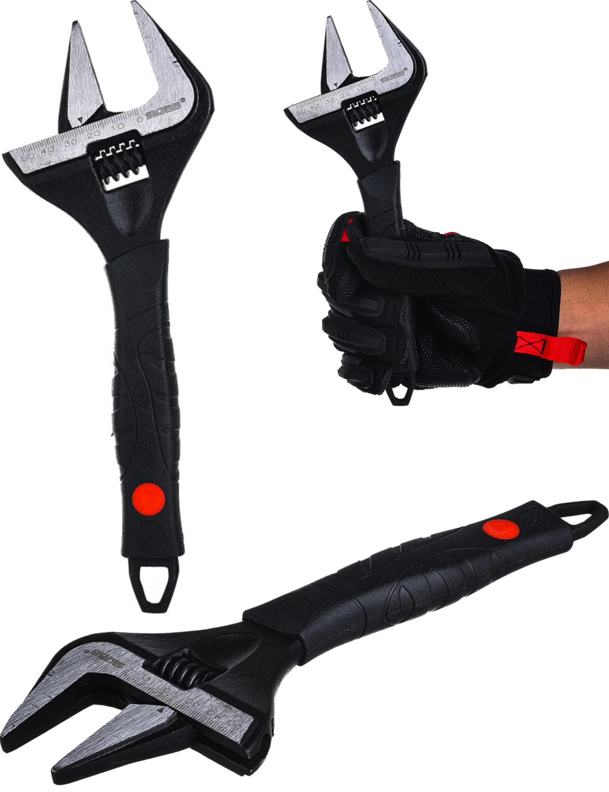 Ключ разводной Skrab 23523 с тонкими губками / 250 мм.