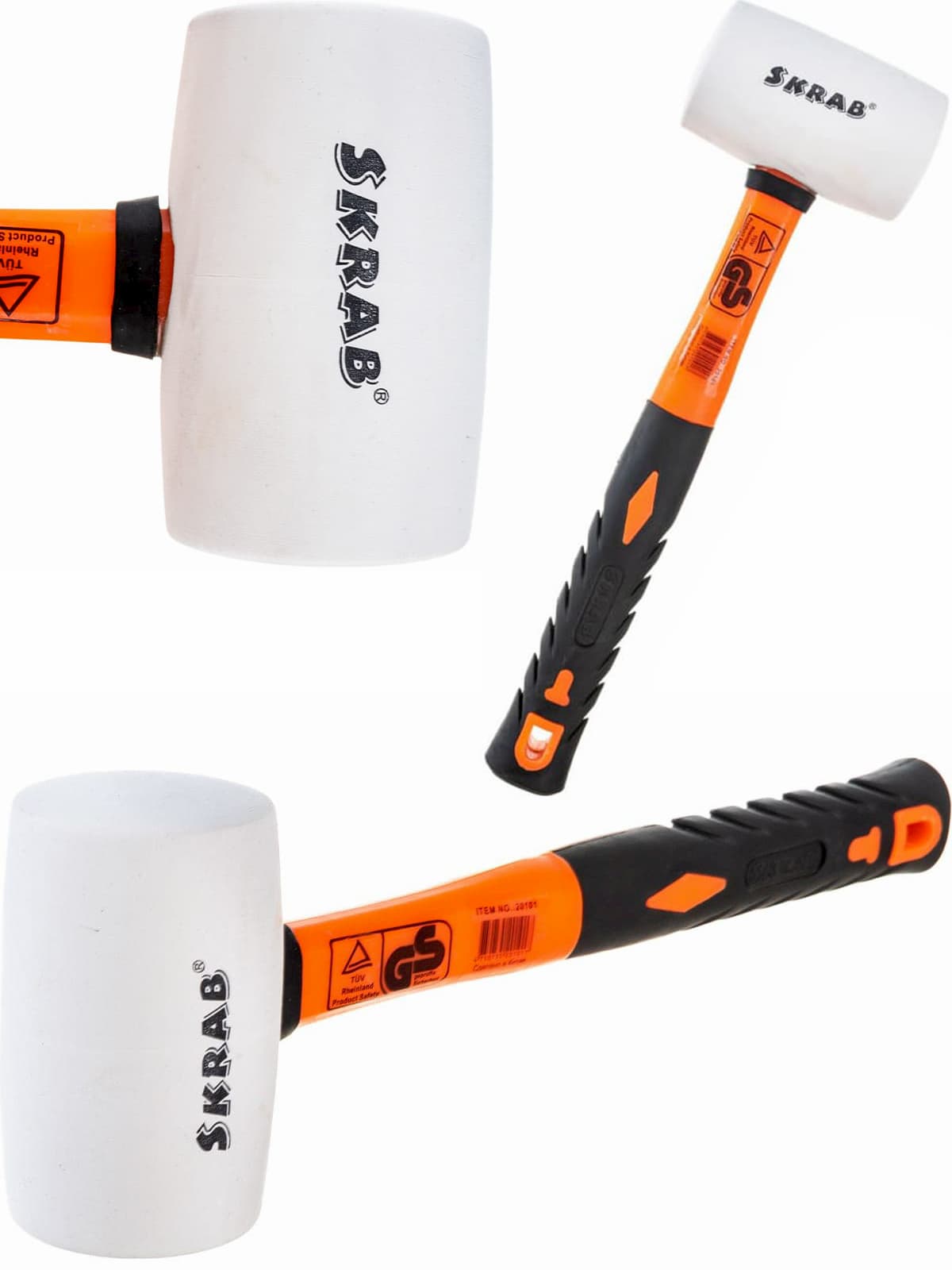 Киянка резиновая Skrab 20101 60 мм., фибергласс 30 см. / Белая