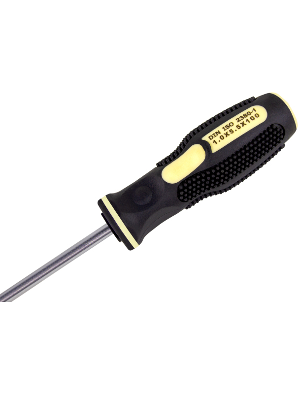 Отвертка плоская шлицевая SL 5.5х100 мм. Skrab 41325 / Черная