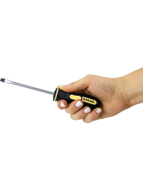 Отвертка плоская шлицевая SL 5.5х100 мм. Skrab 41325 / Черная