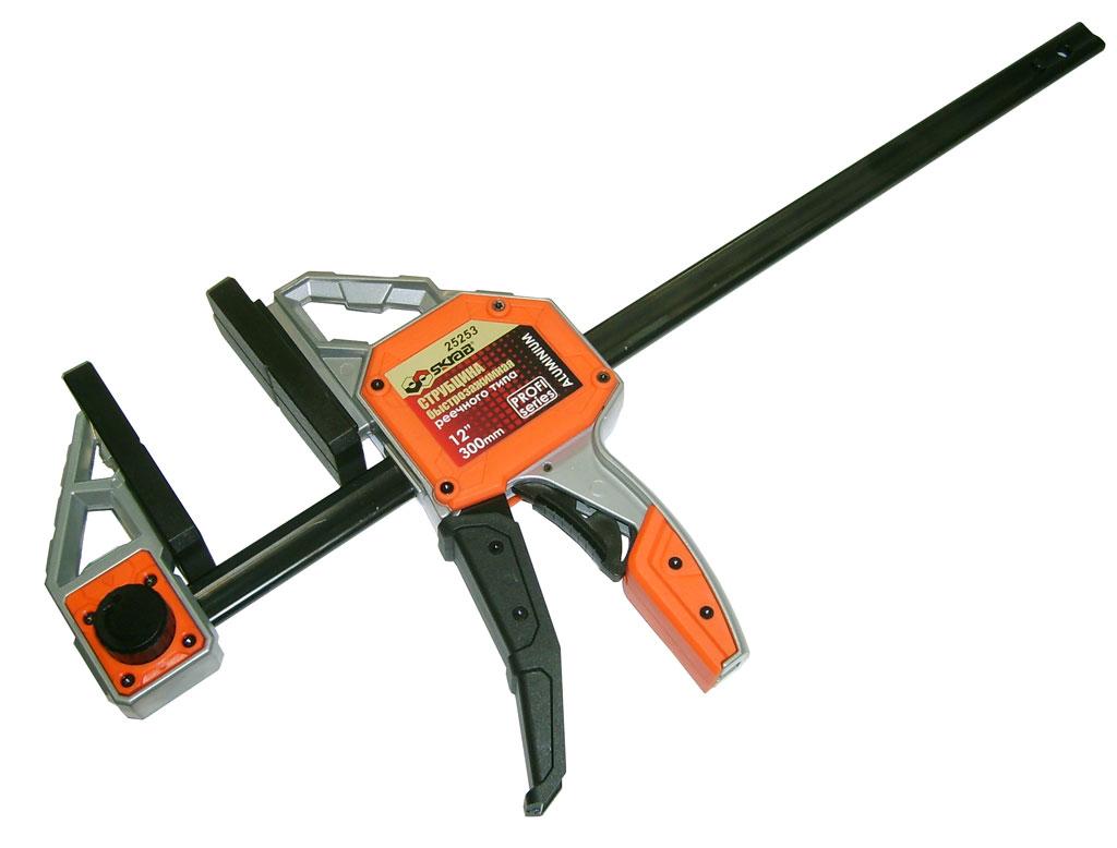 Струбцина быстрозажимная Skrab 25253 реечного типа, 300 х 100 мм.