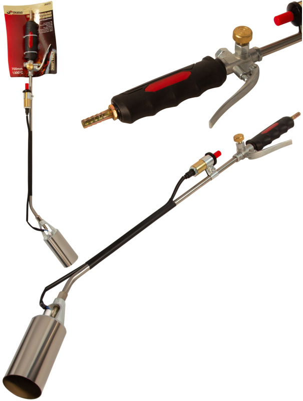 Горелка кровельная газовоздушная Skrab 26975 с пьезоподжигом / 700 мм.