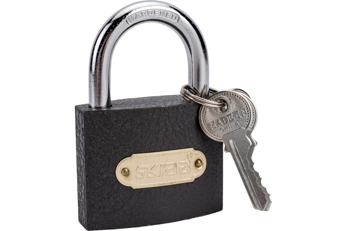 Замок навесной Skrab 26604 с ключами 3 шт. / 90 мм.