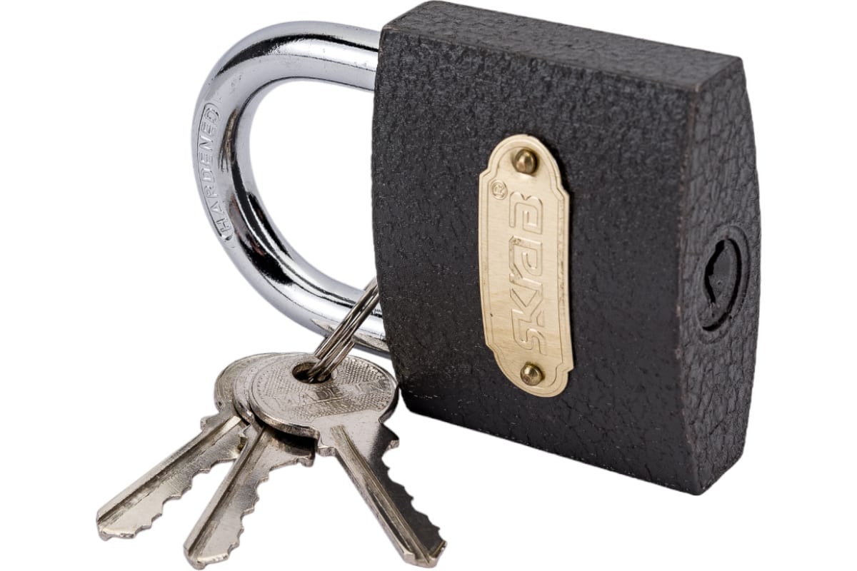 Замок навесной Skrab 26604 с ключами 3 шт. / 90 мм.