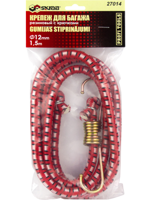 Резинка багажная Skrab 27014 с металлическими крючками, 12 мм. х 1,5 м.
