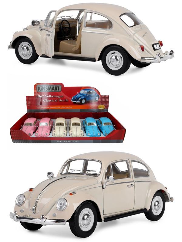 Металлическая машинка Kinsmart 1:24 «1967 Volkswagen Classical Beetle (Пастельные цвета)» KT7002DY инерционная / Бежевый