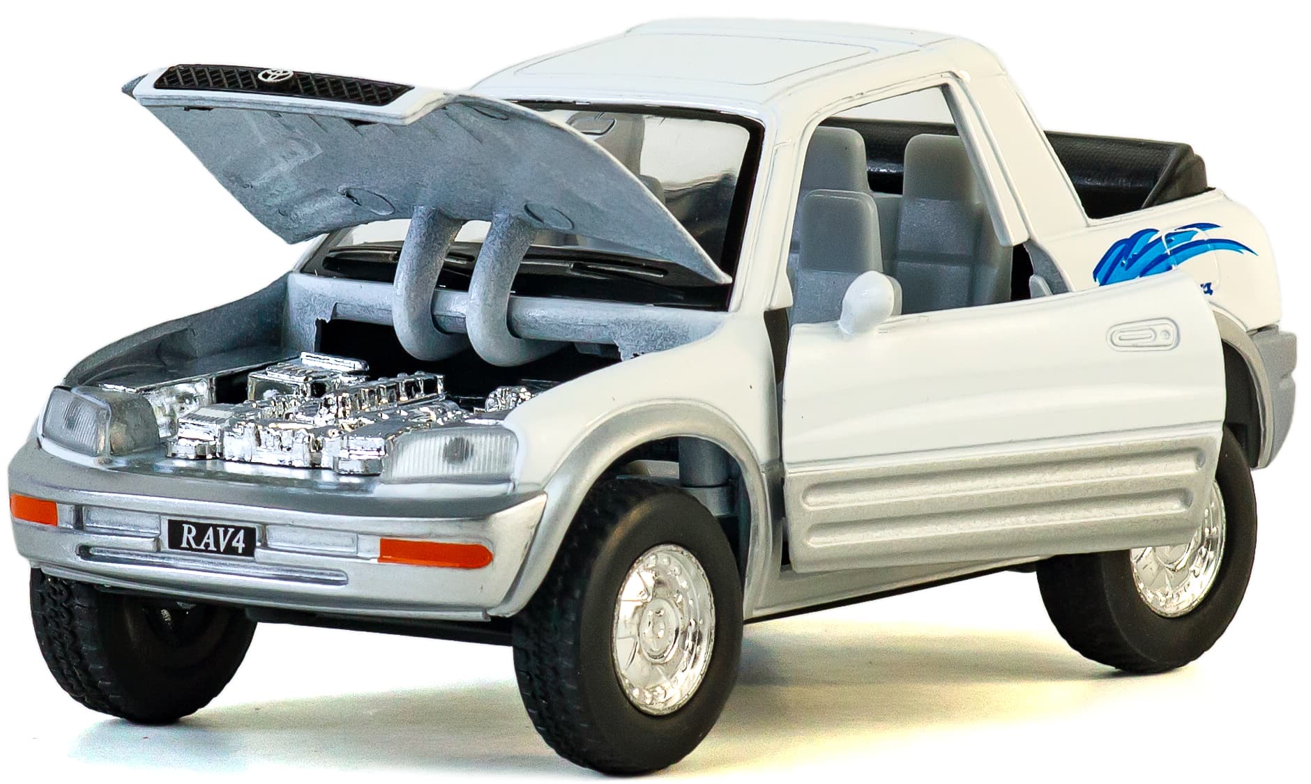 Металлическая машинка Kinsmart 1:32 «Toyota Rav4 Concept» KT5011D, инерционная / Белый