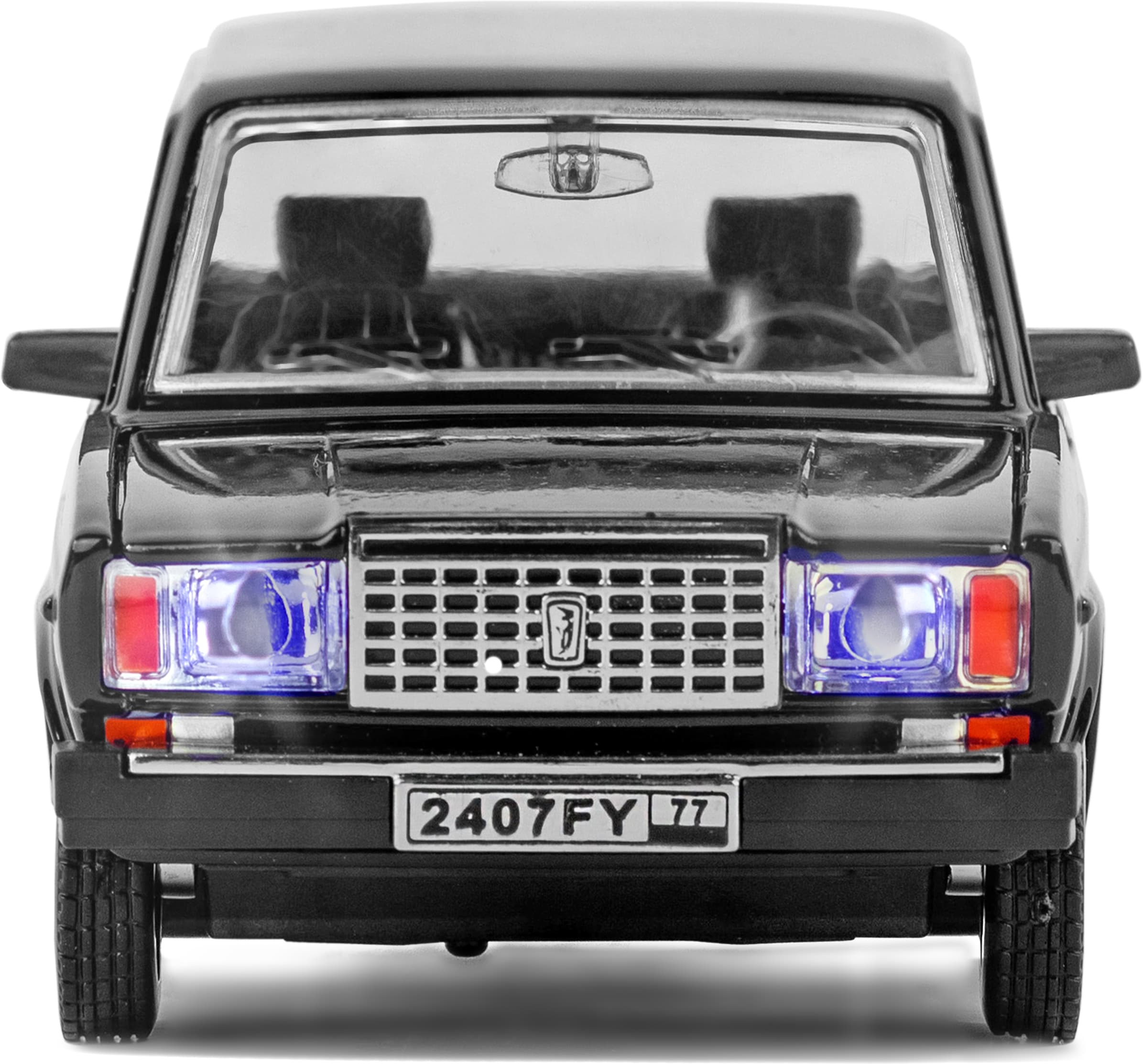 Машинка металлическая Kings Toy 1:24 «ВАЗ-2107 Жигули» FY2407-6D, 18 см., инерционная, звук, свет / Микс