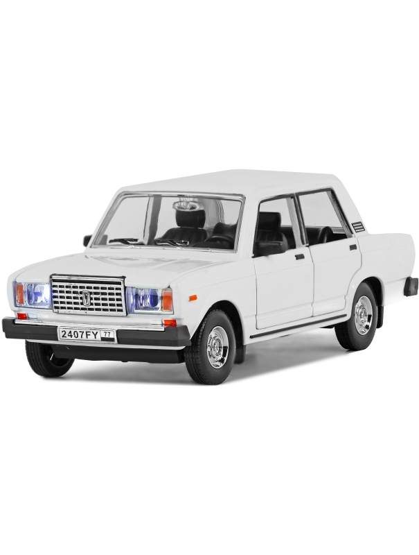 Машинка металлическая Kings Toy 1:24 «ВАЗ-2107 Жигули» FY2407-6D, 18 см., инерционная, звук, свет / Микс