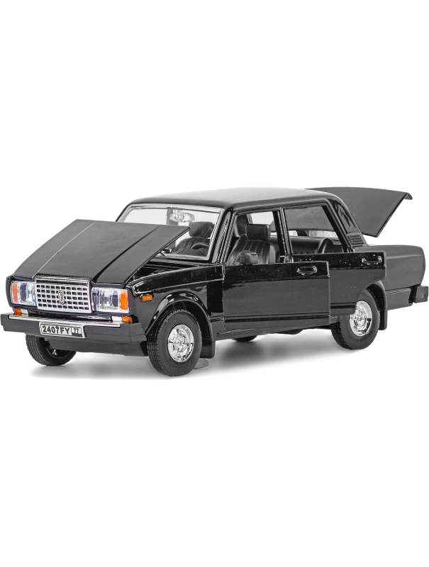Машинка металлическая Kings Toy 1:24 «ВАЗ-2107 Жигули» FY2407-6D, 18 см., инерционная, звук, свет / Микс