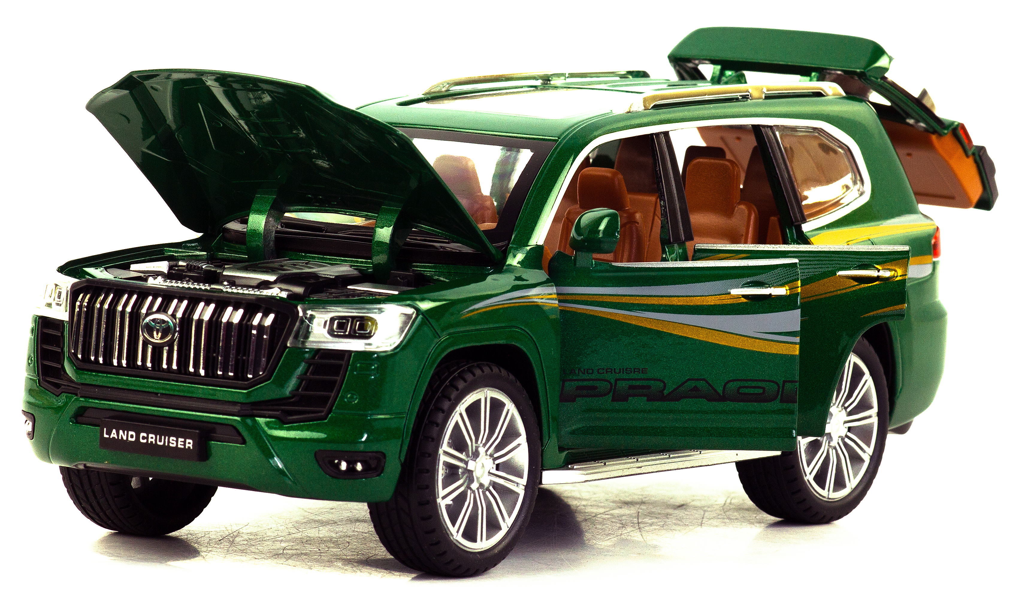 Металлическая машинка Model Car 1:24 «Toyota Land Cruiser Prado» 5524, 21 см., инерционная, свет, звук / Микс