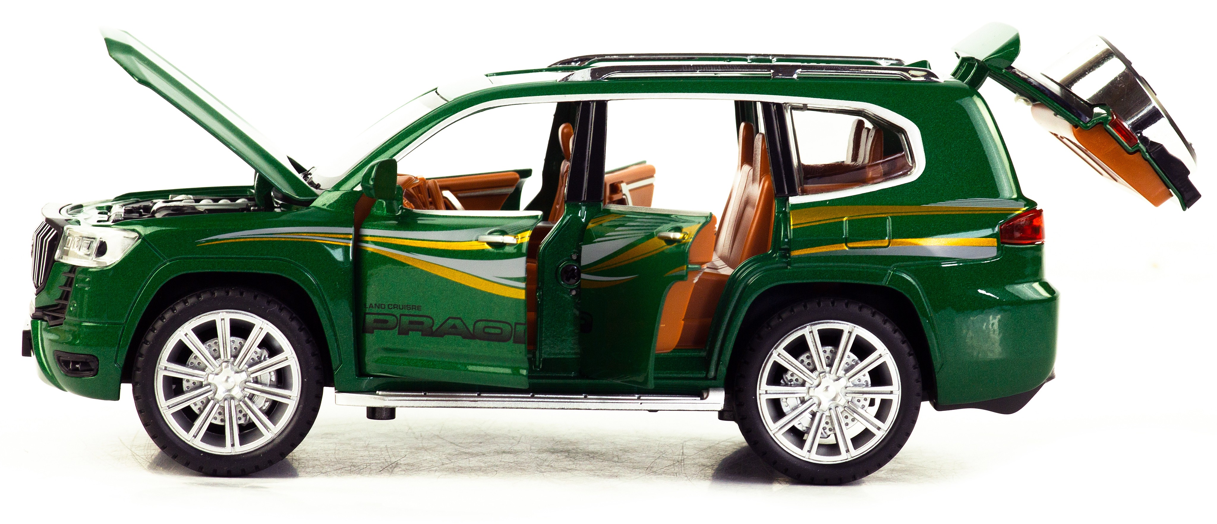 Металлическая машинка Model Car 1:24 «Toyota Land Cruiser Prado» 5524, 21 см., инерционная, свет, звук / Микс