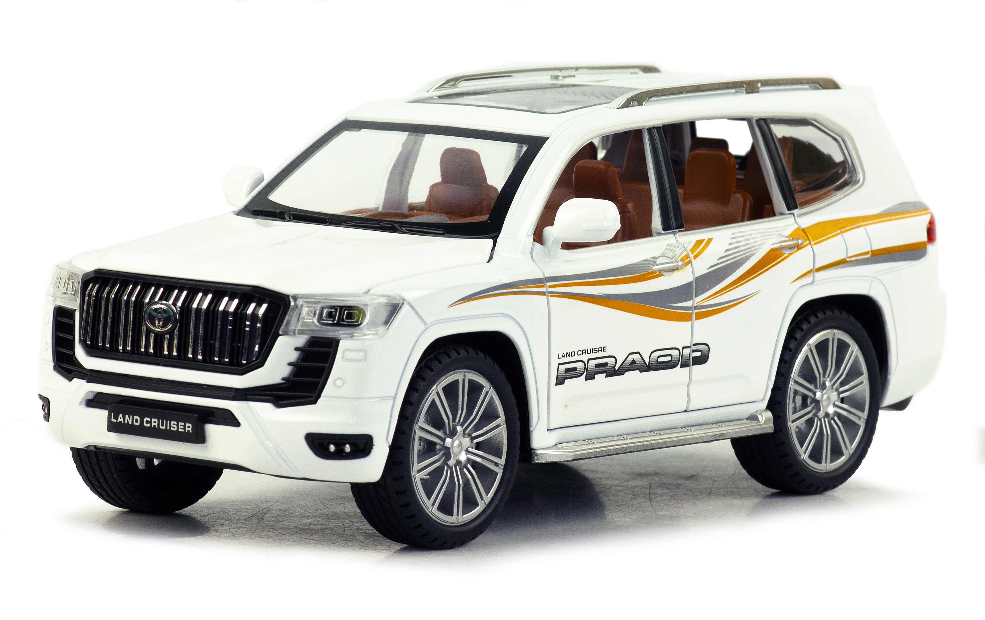 Металлическая машинка Model Car 1:24 «Toyota Land Cruiser Prado» 5524, 21 см., инерционная, свет, звук / Микс