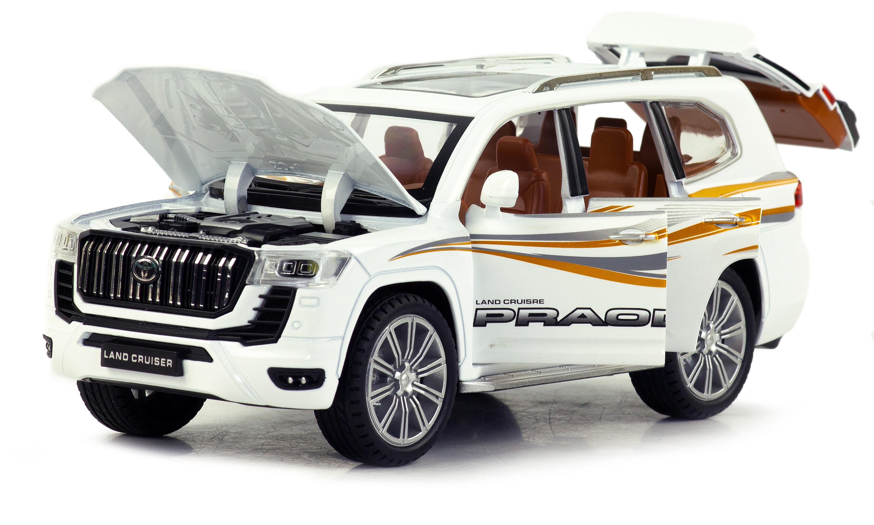 Металлическая машинка Model Car 1:24 «Toyota Land Cruiser Prado» 5524, 21 см., инерционная, свет, звук / Микс
