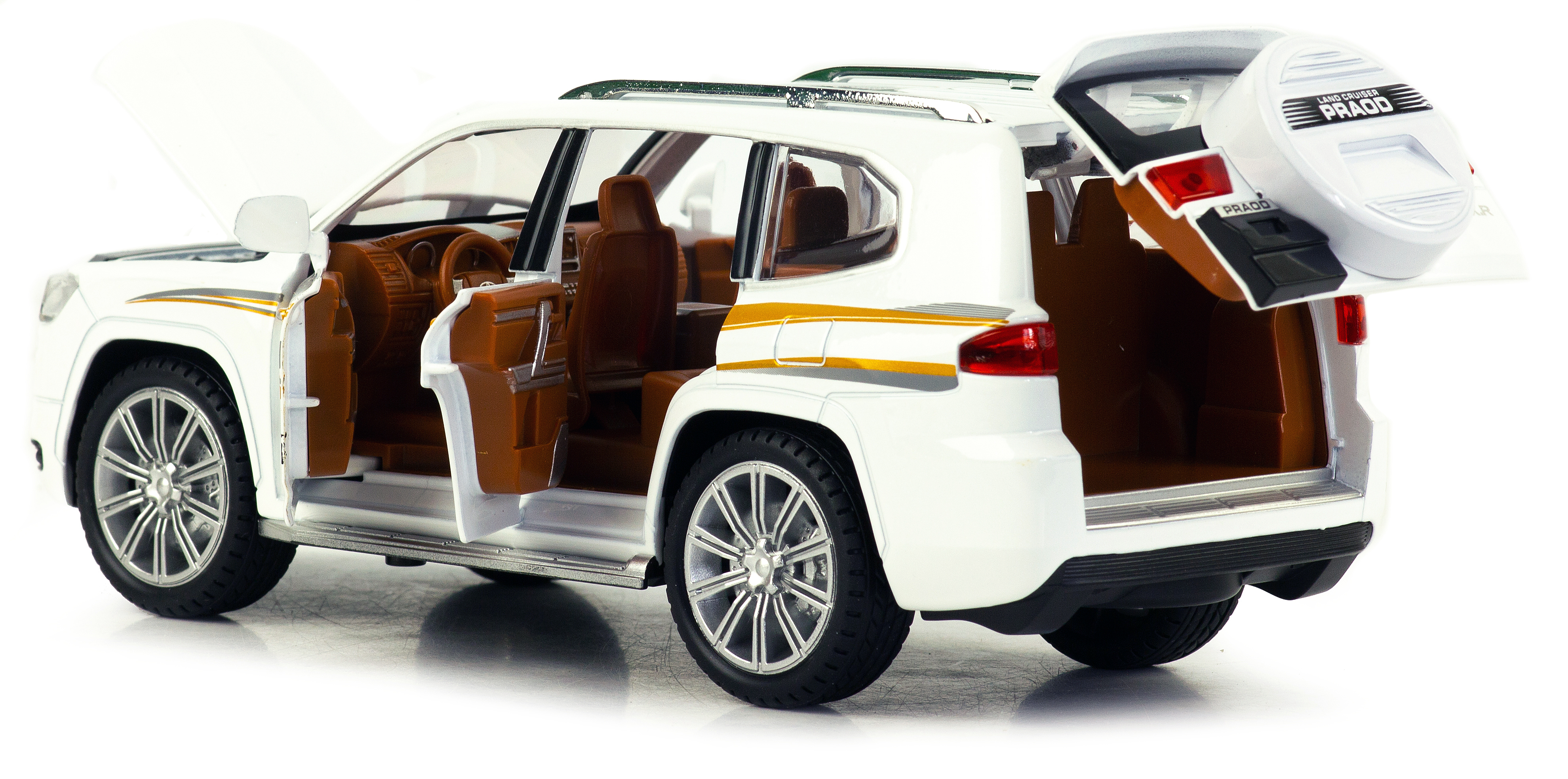 Металлическая машинка Model Car 1:24 «Toyota Land Cruiser Prado» 5524, 21 см., инерционная, свет, звук / Микс