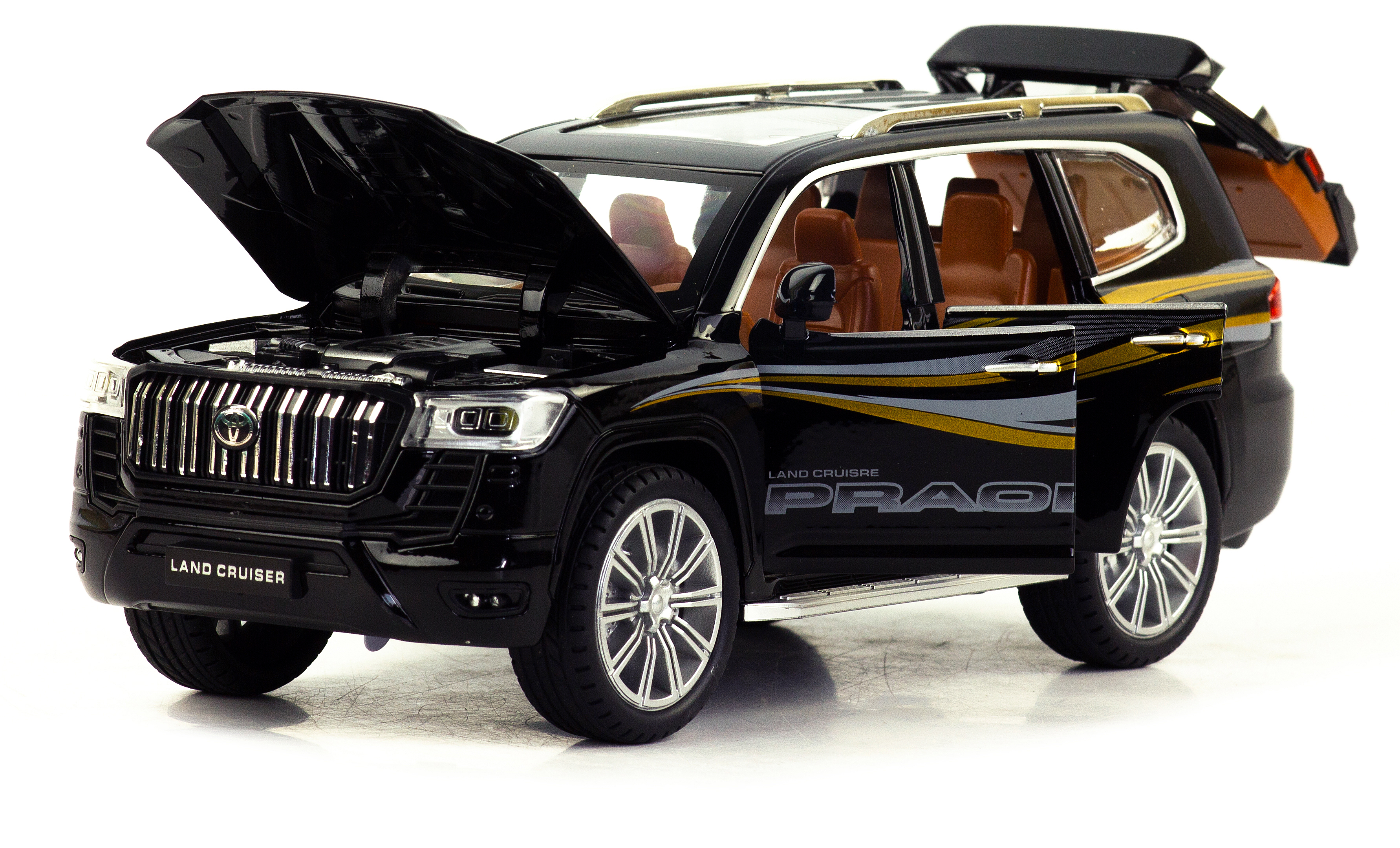 Металлическая машинка Model Car 1:24 «Toyota Land Cruiser Prado» 5524, 21 см., инерционная, свет, звук / Микс