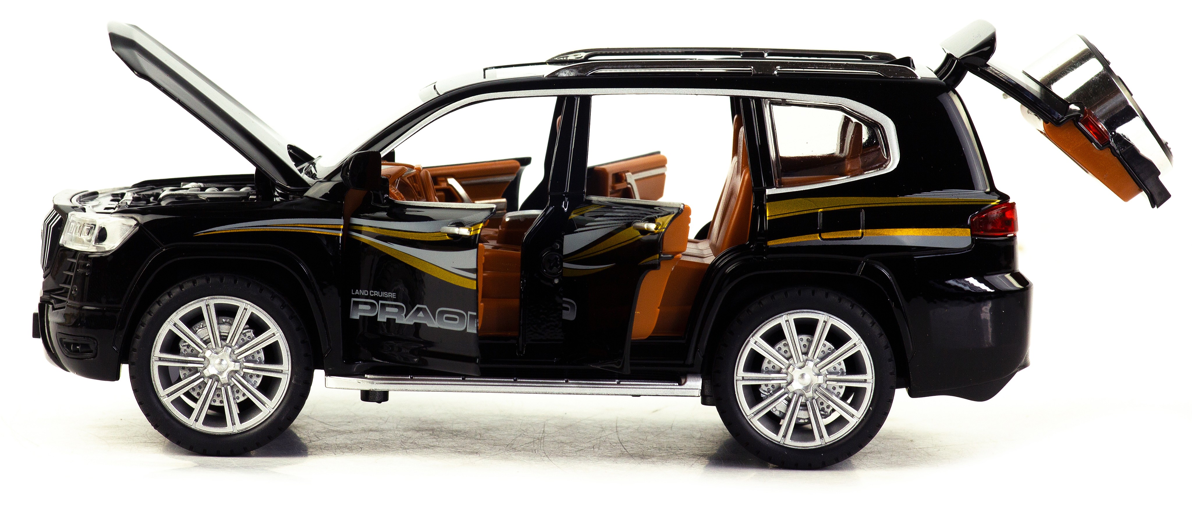 Металлическая машинка Model Car 1:24 «Toyota Land Cruiser Prado» 5524, 21 см., инерционная, свет, звук / Микс