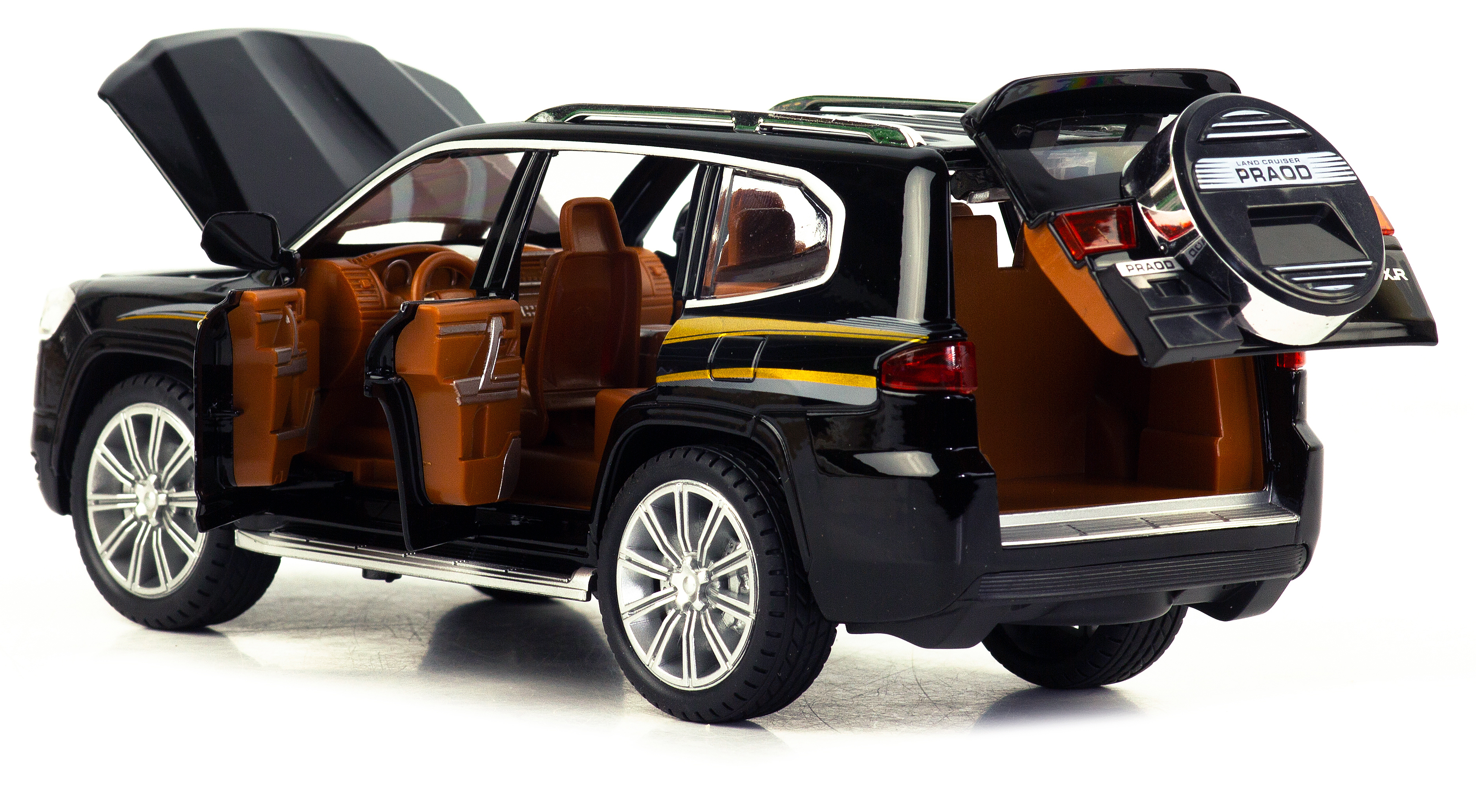 Металлическая машинка Model Car 1:24 «Toyota Land Cruiser Prado» 5524, 21 см., инерционная, свет, звук / Микс