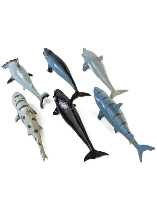 Игрушки резиновые фигурки-тянучки «Морские обитатели» A01, 17-20 см. Антистресс / 6 шт.