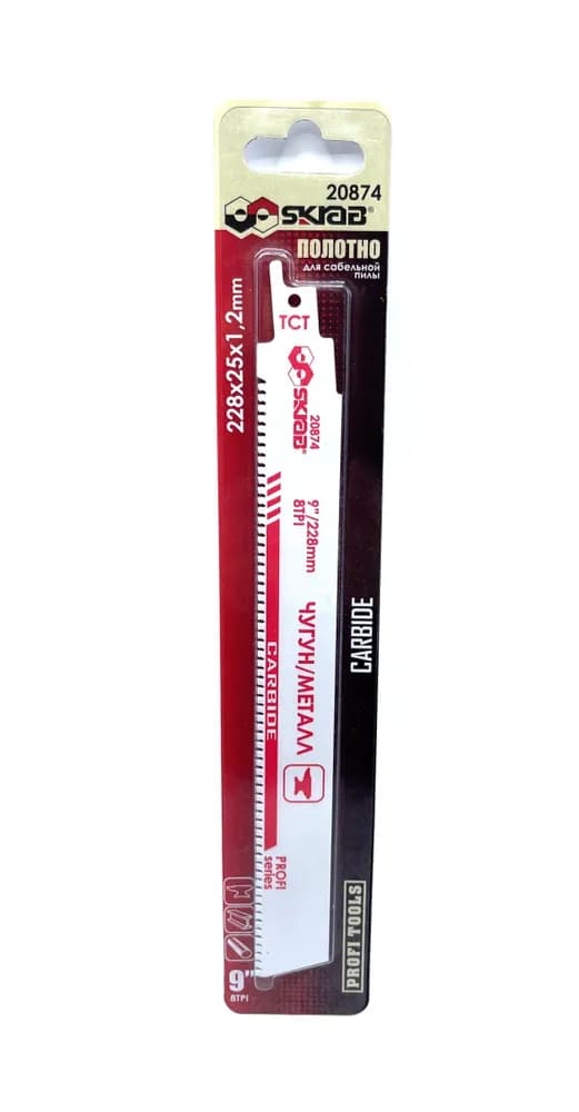 Полотно Skrab 20874 для сабельной пилы по металлу, 228 х 25 х 1,2 мм.