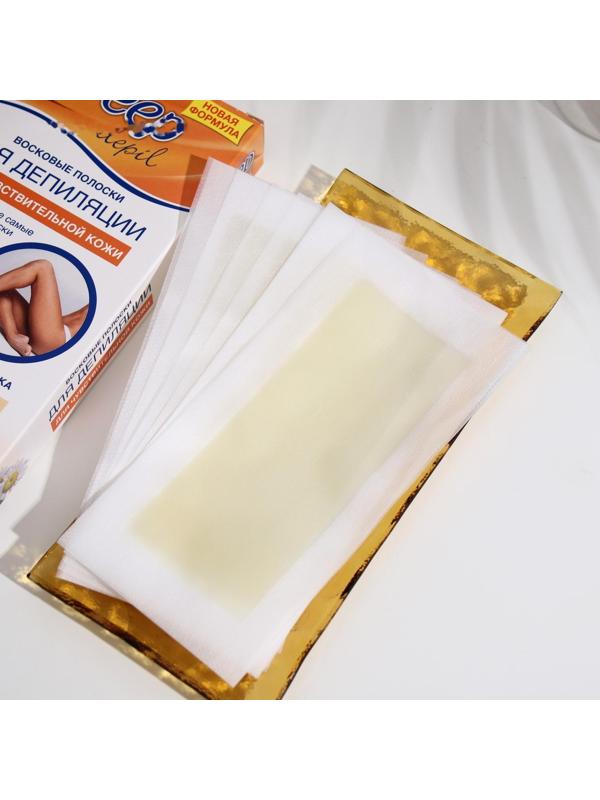 Восковые полоски для депиляции Deep Depil, с ромашкой, для чувствительной кожи, 20 шт