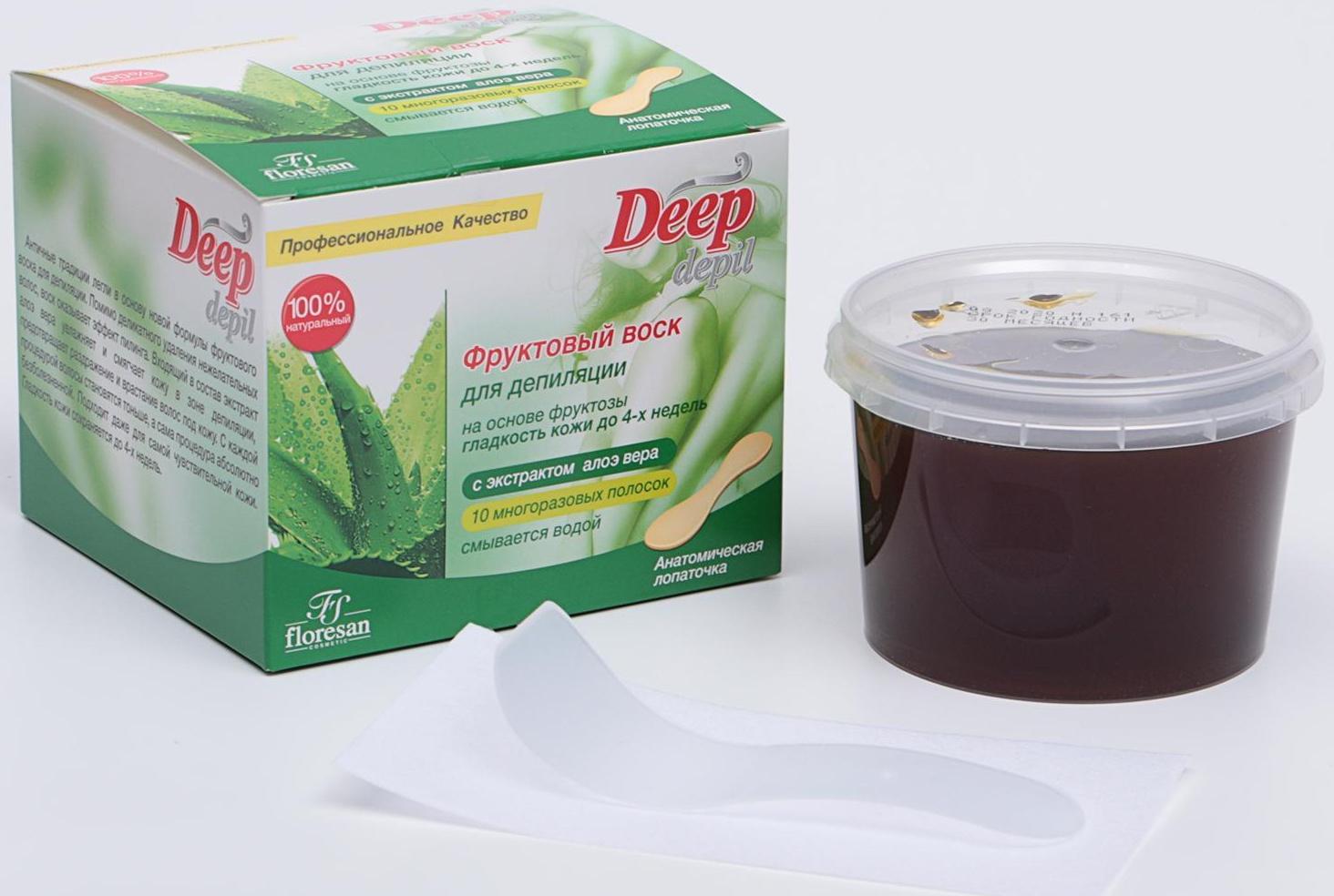 Фруктовый воск для депиляции Floresan с экстрактом алоэ вера, 350 мл