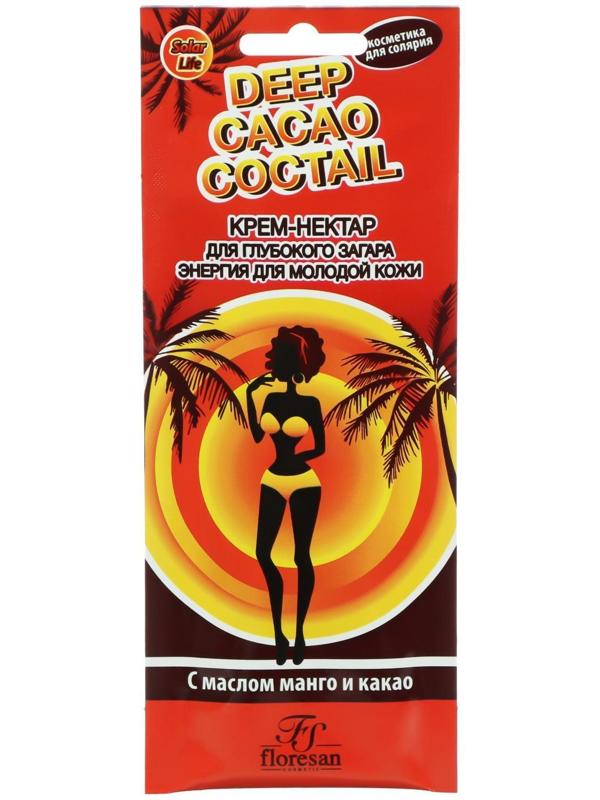 Крем-нектар Deep Cacao Coctail для получения глубокого загара, с маслом манго и какао, 15 мл