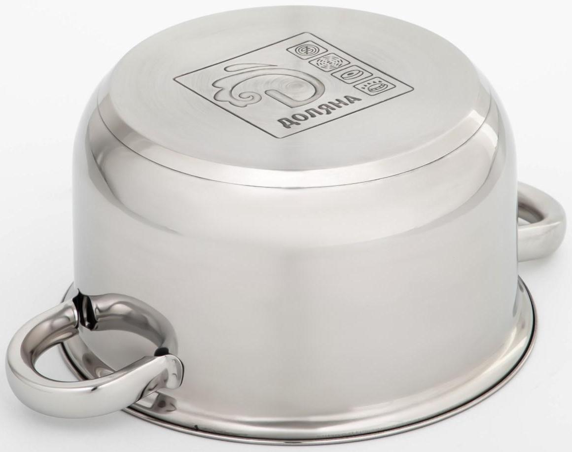 Кастрюля из нержавеющей стали Доляна «Классика», 2,2 л, d=19 см, стеклянная крышка