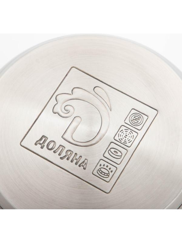 Кастрюля из нержавеющей стали Доляна «Роскошь», 2,2 л, d=19 см, стеклянная крышка