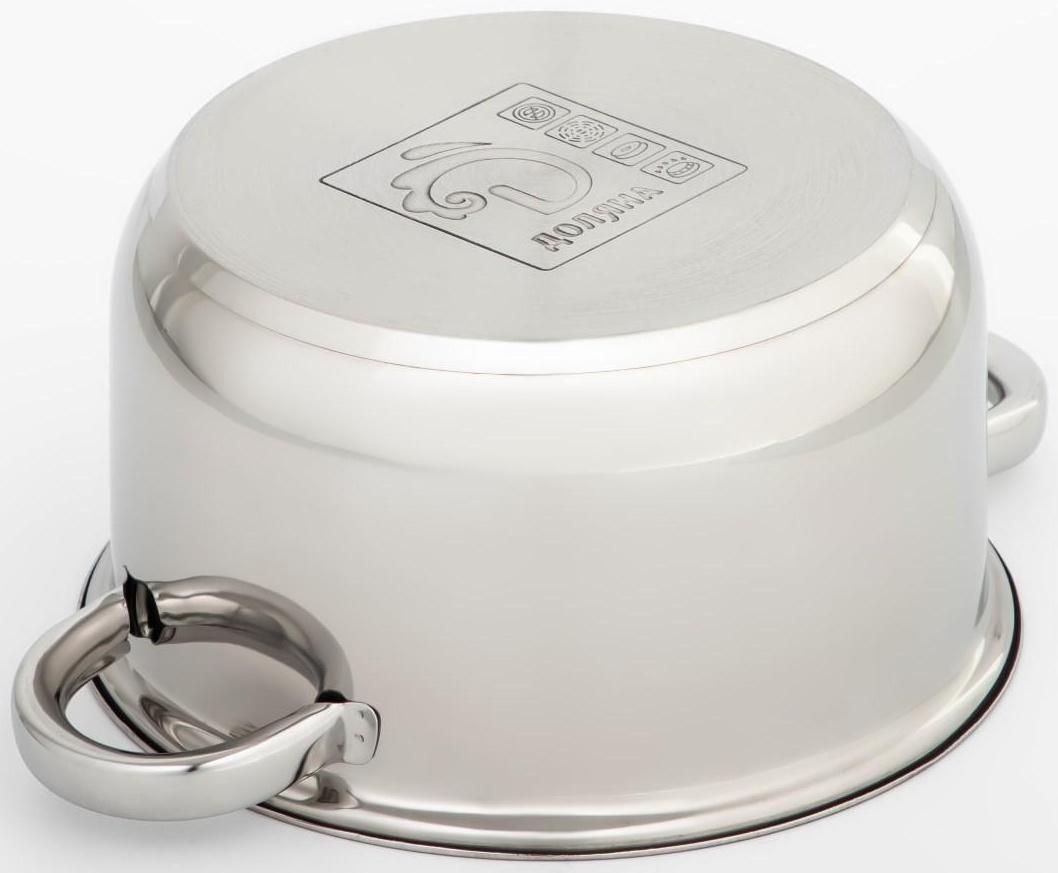 Кастрюля из нержавеющей стали Доляна «Классика», 3 л, стеклянная крышка