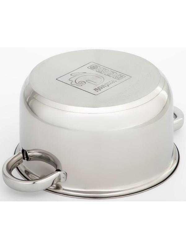 Кастрюля из нержавеющей стали Доляна «Классика», 3 л, стеклянная крышка