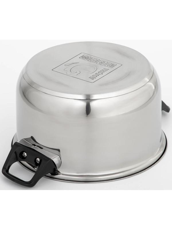 Кастрюля из нержавеющей стали Доляна «Чёрная ночь», 3 л, стеклянная крышка