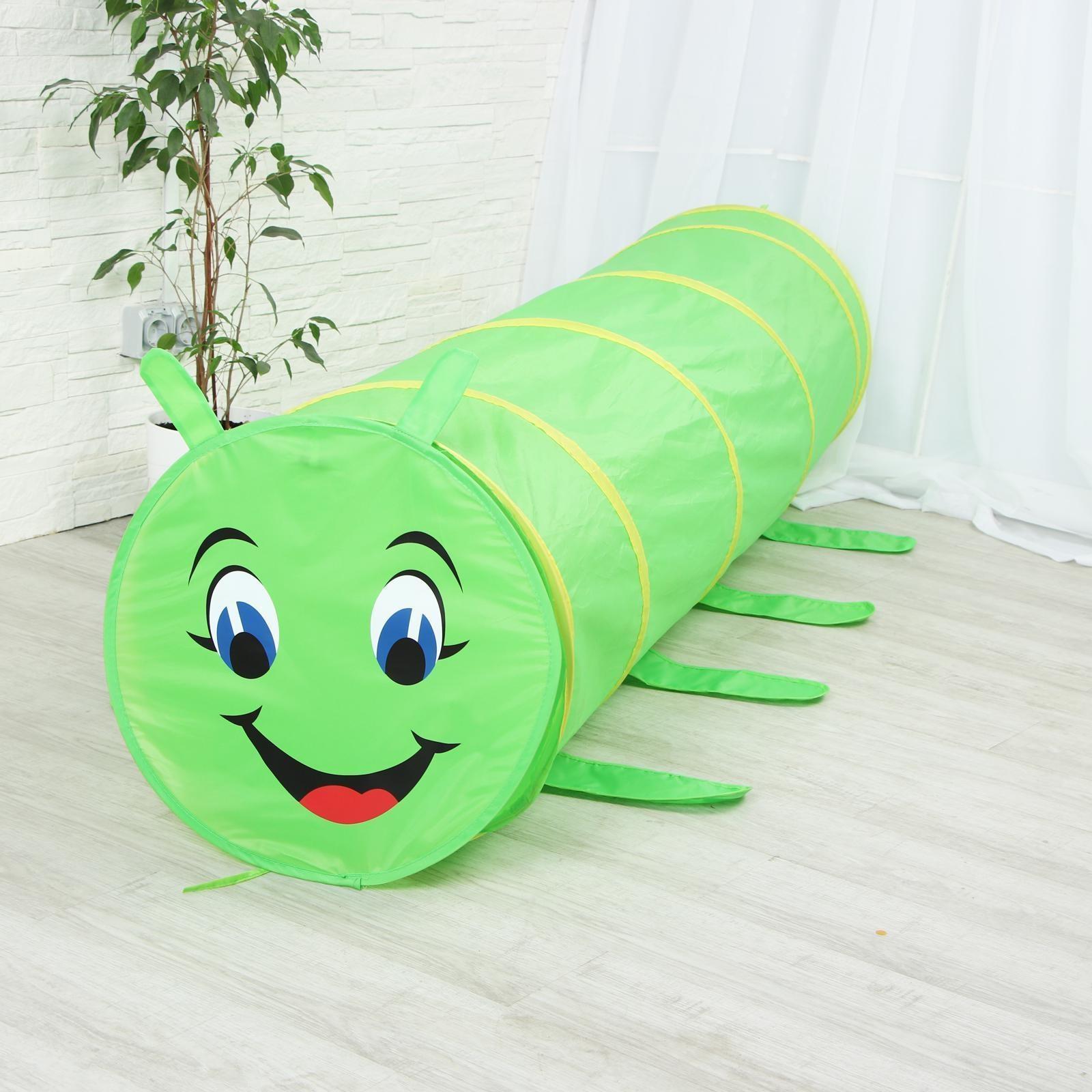Детский туннель «Гусеничка», цвет зелёный