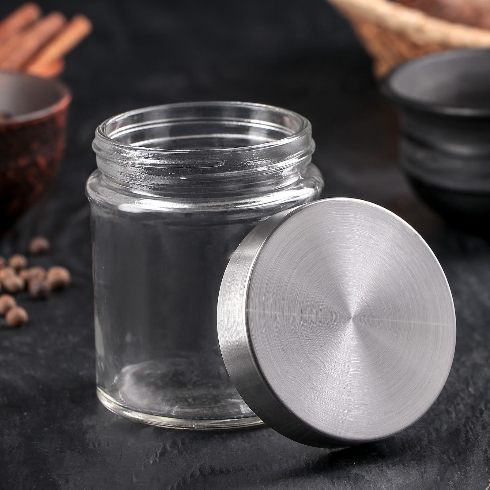 Банка стеклянная для сыпучих продуктов Доляна «Премиум», 350 мл, 10×8 см