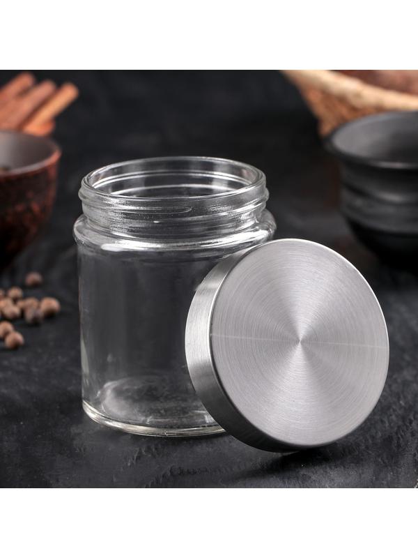 Банка стеклянная для сыпучих продуктов Доляна «Премиум», 350 мл, 10×8 см