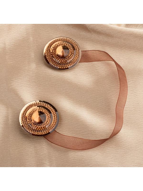 Подхват для штор «Блестящий круг», d = 4,5 см, цвет кофейный