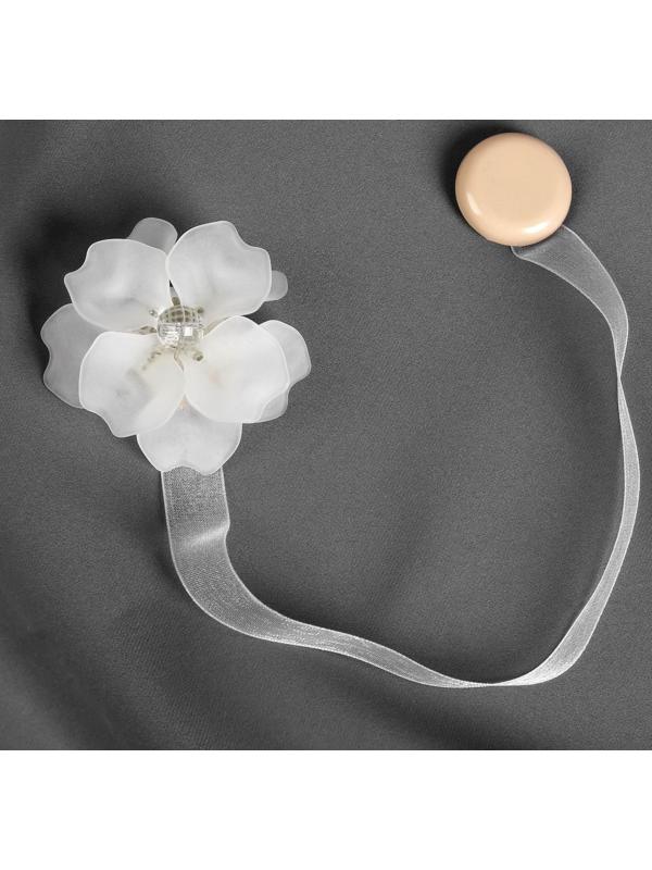 Подхват для штор «Нежный цветок», d = 6 см, цвет белый