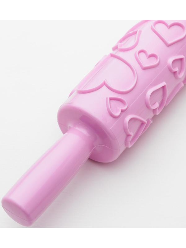 Скалка кондитерская «Сердца», 39,5 см, фактурная