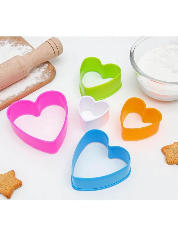 Набор форм для печенья Доляна «Сердце», 5 шт, 10×9×3,5 см, цвет МИКС
