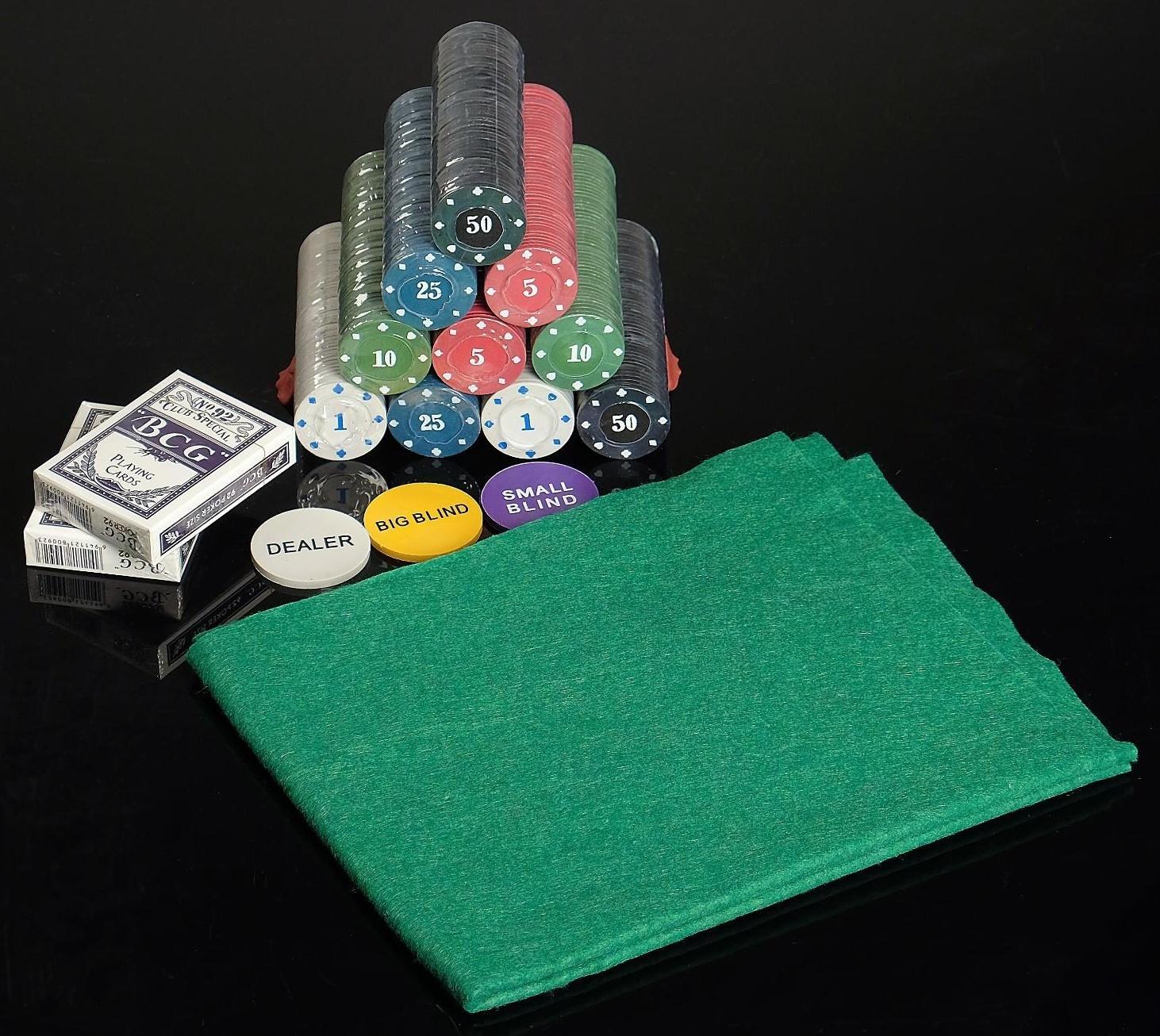 Покер, набор для игры (карты 2 колоды, фишки 500 шт.), 29 х 33 см